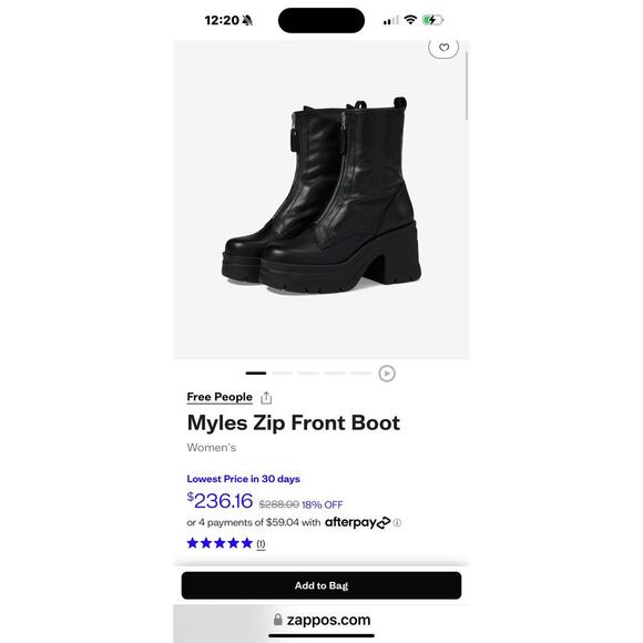 Free People Women's Black Myles Zip Front Boot Size 9 NWB - Picture 5 of 13